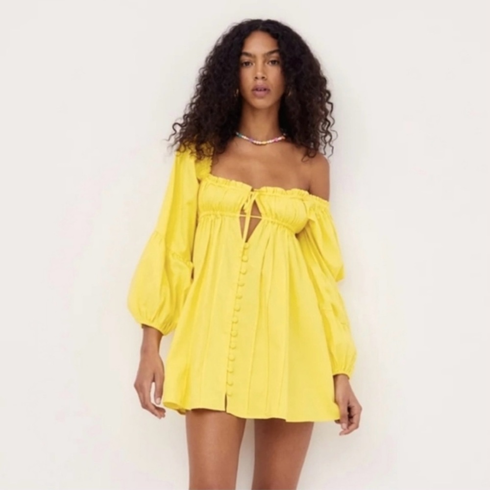 NWT For Love & Lemons Sierra Puff Mini Dress
